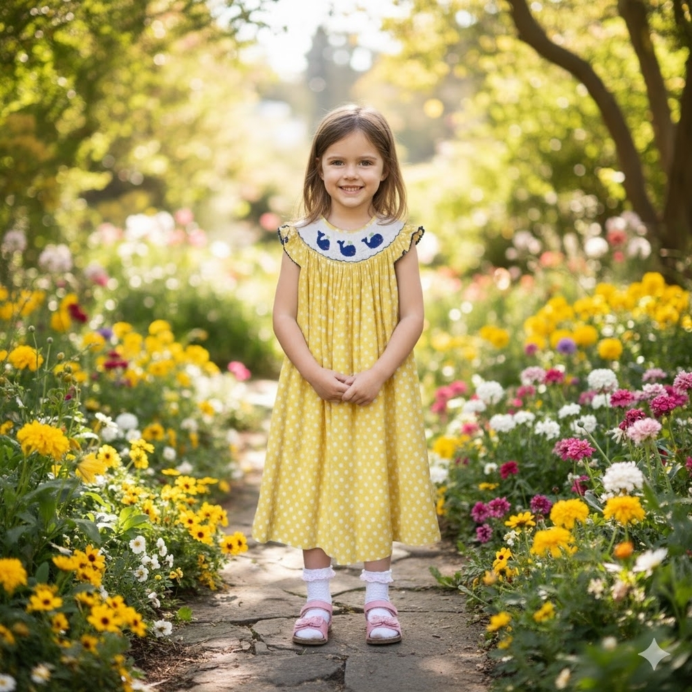 Molly Pop Yellow Polka Dot Blue Whale